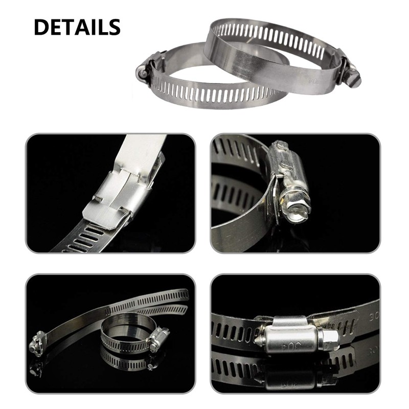 ZIPCCI Hose Clamp, 25 Pack Stainless Steel Worm Gear fuel