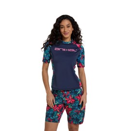 Animal Lucie Womens Rash Vest - Quick Drying Top with UPF 50, Chlorine & Saltwater Resistant - for Beach & Water Sports Red Women's Size 10