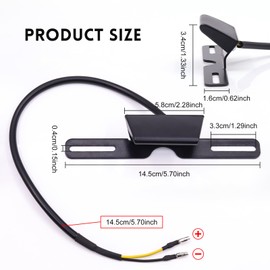 jose2015 Motorcycle License Plate Bracket Aluminum License Plate Light Bracket Motorcycle License Plate Mount Universal for Motorcycle Black 1PCS