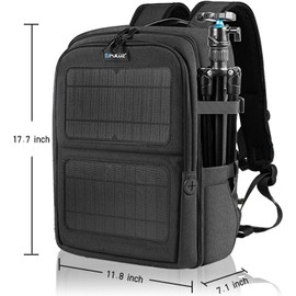 JJSHUANL Solar Backpack, Large 40.0L Travel Bag with 5V 12W Charging Port, Outdoor Backpack for Hiking, Biking, Running