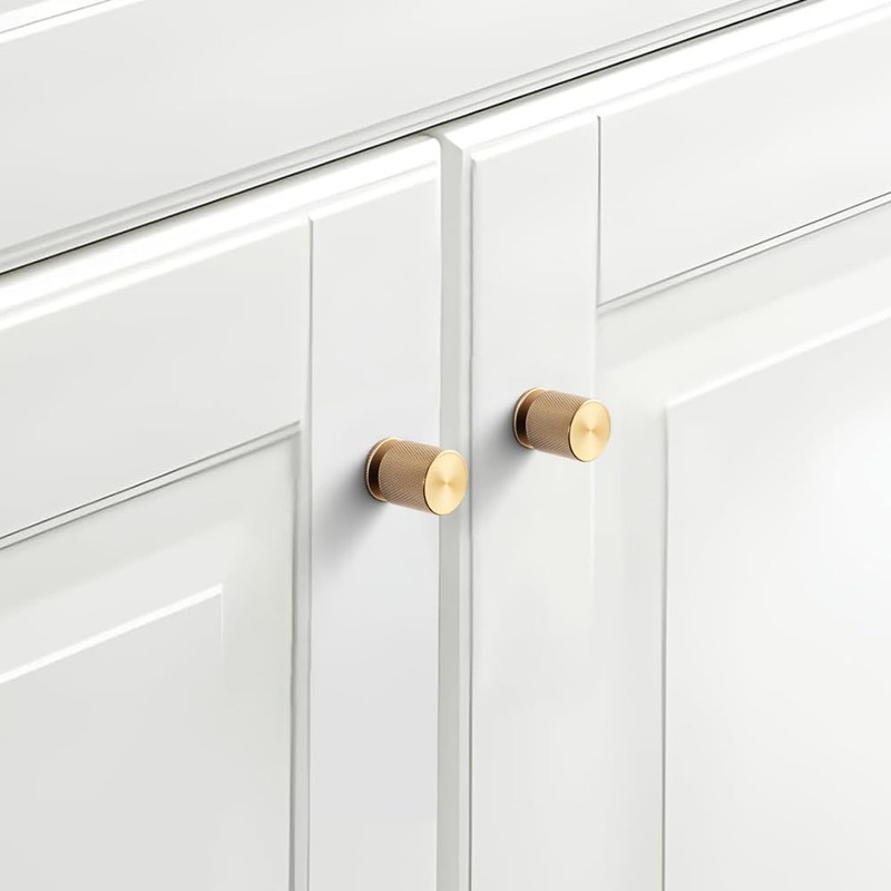 Goo-Ki 6 Pack Knurled Champagne Bronze Cabinet Knobs Champagne Gold