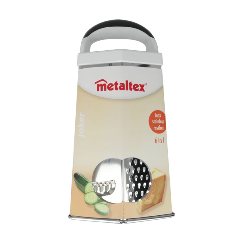 Metaltex Joker Edelstahl 6-seitige Reibe, Silber
