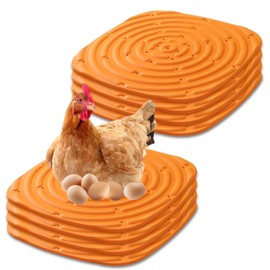 Pack of 8 Chicken Nesting Box Pads, Washable Nesting Pads for Chickens, Chicken Nest Mat, Chicken Box Nest Mat, Cuttable, for Composting, Nesting Boxes, Chicken Coops, Egg Laying (30 x 30 cm, Orange)