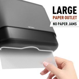 Bertreno Wall Mount Paper Towel Dispenser, Multifold Paper Towels Dispenser with Key Lock Commercial Hand Paper Towel Holder for Bathroom (Gray)