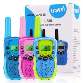 Walkie Talkie para Niños con Linterna LCD Retroiluminada,Radio Juguete con 22 Canales,3 Millas Largo de Alcance para Aventuras al Aire Libre,Camping, Senderismo,para Niños de 3 a 12 Años (3 PCS )