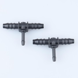 AC PERFORMANCE Reducing Tee 2 x 5/16" Tube to 3/16" Rubber, T Splitter Fuel Quick Connector Reducer, Pack of 2