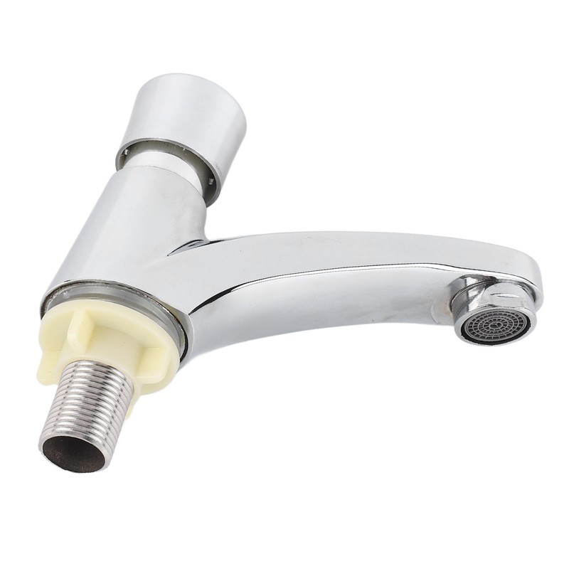 Time Delay Basin Sink Faucet Copper Alloy Push Switch Water
