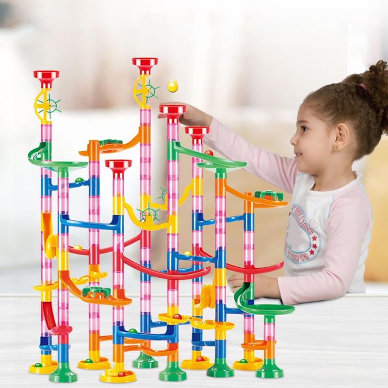 Marble Run Building Blocks Three Dimensional DIY Race Track Marble