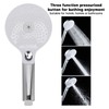 Home Bathroom Shower Head 3 Function Button Water Saving Silicone