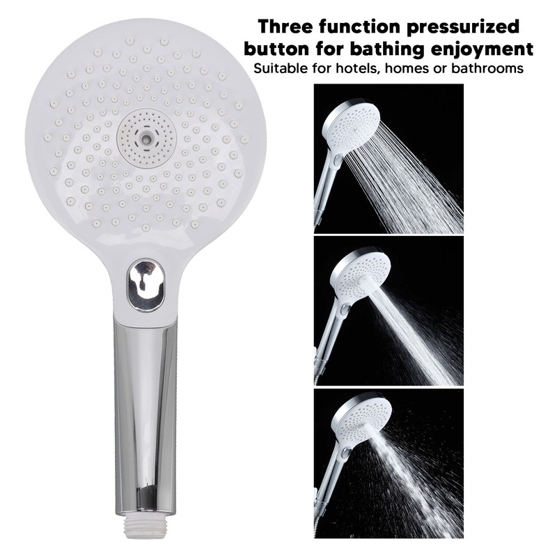 Home Bathroom Shower Head 3 Function Button Water Saving Silicone