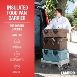 Cambro Insulated Food Pan Carrier - 4 Inch Deep Hotbox and Food Warmer for Catering & Transport - Top Load S-Series (Beige)