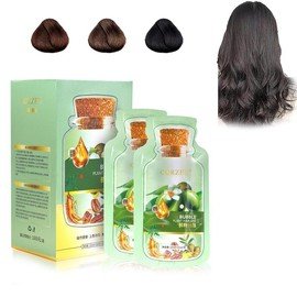 Natural Plant Hair Dye, New Botanical Bubble Hair Dye 30ml 10Packs/Box, Pure Plant Extract for Grey Hair Color Bubble Dye, Color Conditioner Shampoo - Color: Black tea