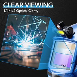 TRQWH Auto Darkening Welding Helmets for Men with Light Welding Hood Large Viewing True Color 1/1/1/2 Top Optical Clarity Professional Welding Mask with Grinding, Compatible with Cheater lens