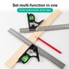 IKOPFLN Combination Square 300 mm Try Square with Spirit Level