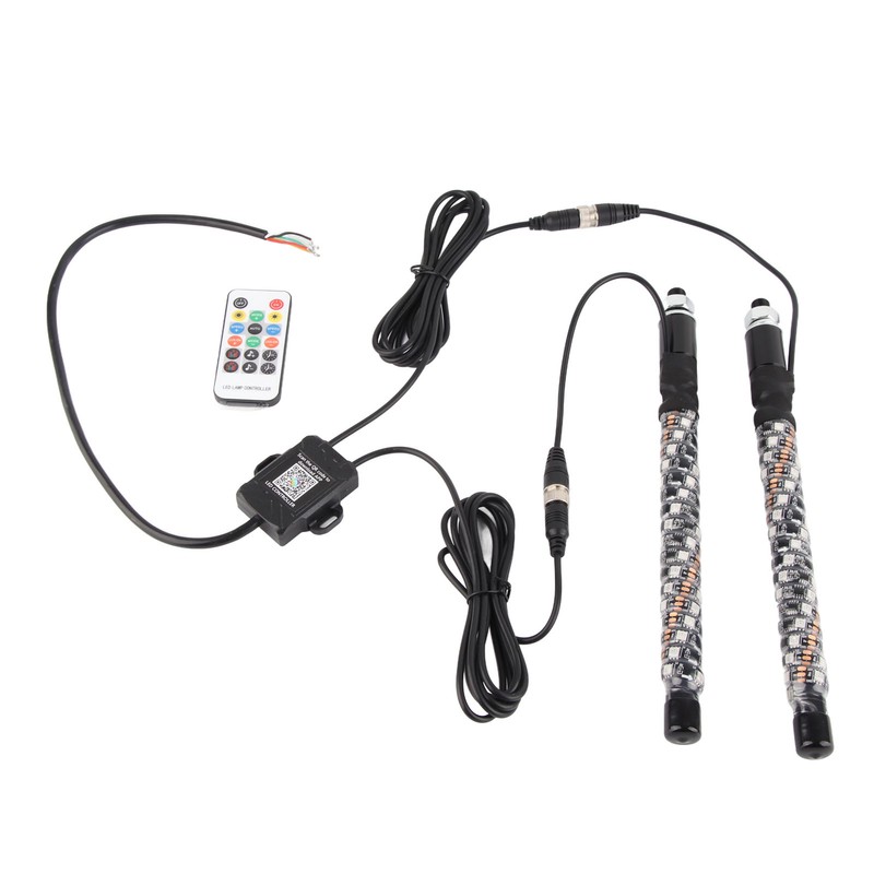 1ft LED Whip Lights 12‑24V 20 Colors IP67 Waterproof Overload