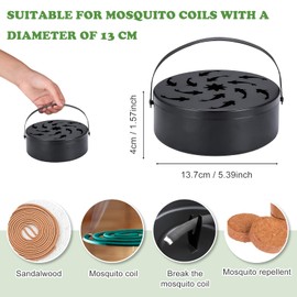Stainless Steel Mosquito Spiral Holder, Mosquito Coil Holder, Portable Metallic Mosquito Coil Holder for Mosquito Spirals