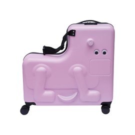CNCEST Suitcase Kid Luggage Travel Fashionable Appearance Rideable Funny Suitcase Add Fun to The Journey Kid Gift Age 2-12 Years Old Boy/Girl Suitcase PC Material Blue One 30kg (Pink, 24inch)