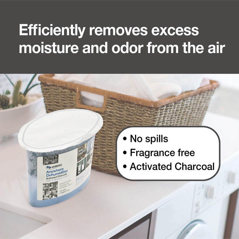 airBoss Anywhere Dehumidifier with Activated Charcoal for Moisture Control and