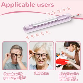 Enhebrador automático de agujas 2 en 1 mejorado, desgarrador de costura, aguja rápida para máquina de coser, herramienta de costura multifuncional para coser a mano, tejer, bordar y quitar hilos (3