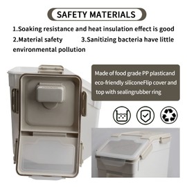 MXCELL 2Pcs Large Airtight Dog Food Storage Container With spoon and Measuring Cup, 15~30LB Pet Food Storage Container Bin, for Rice/Grain/Pet Food/Flour (Gray)