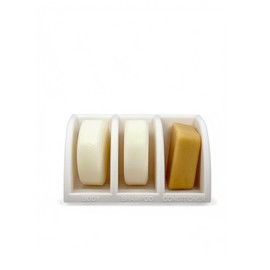 Solid Shampoo Bar Holder – Suction Cup Draining Soap Dish, Holds 3 Bars – Plant-Based Plastic, No Drilling, Secure & Removable (White)