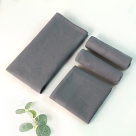 HOULIFE Men's Handkerchiefs - Women's Plain Handkerchiefs Fabric Made of Pure 60S Cotton for Everyday Use Wedding, 40 x 40 cm / 16 x 16 inches, 6/12 Pieces, darkgray
