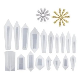 Molde De Péndulo De Resina 18pcs Moldes De Cristal De Cuarzo