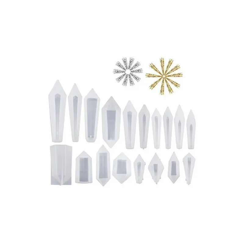 Molde De Péndulo De Resina 18pcs Moldes De Cristal De