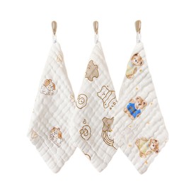 CULEO Baby Wash Cloths & Gloves, Pack of 5 Bibs for Newborns, Pure Cotton Bath and Wash Towels