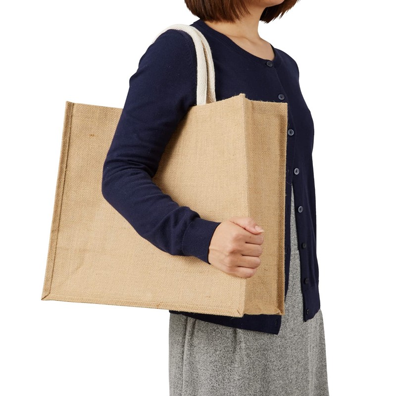 Nippon Chuko Jute Square Tote Bag, L Size (H x