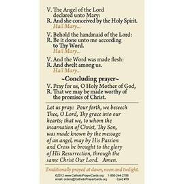 The Angelus Holy Card (10-pack) with Two Free Prayer Cards Included