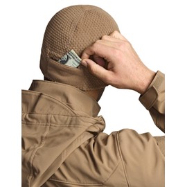 CQR Men's Fleece Tactical Beanie, Lightweight Army Military Skull Cap, Soft Warm Winter Hat with Small Pocket Coyote(hzc204) Medium