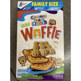 General Mills NEW GENERAL MILLS FAMILY SIZE CINNAMON TOAST CRUNCH WAFFLE CEREAL 18.2 OZ BOX