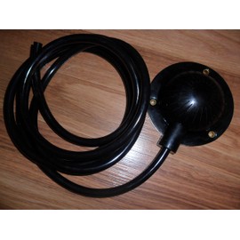 F800BMP-8 Pneumatic Foot Pedal, Black, 3/8" Hole Diameter, w/ 8 Feet Tubing & Metal Plate, 3 Mounting Holes