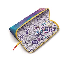 Maped - XXL PATTERN pencil case - with XXL opening: easy to find and remove pens - resistant polyester - can be painted with coloured and felt tip pens - large zip - blue