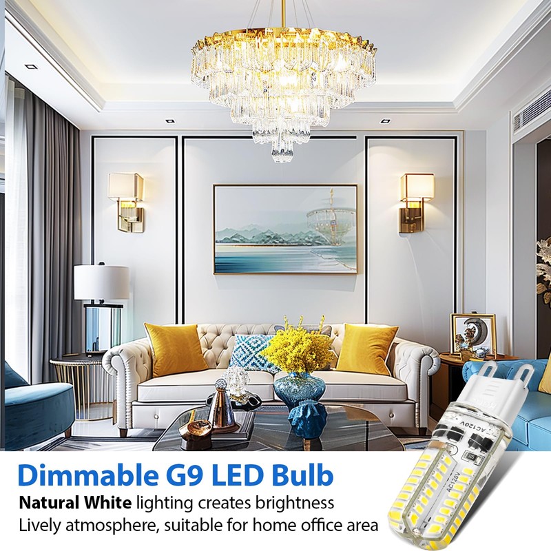 YGS-Tech Dimmable G9 LED Bulbs, 4W(35W Halogen Equivalent), 4000K Natural