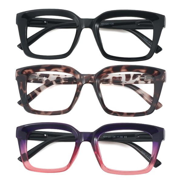 2020 VentiVenti 3 Pack Reading Glasses for Women Computer Readers