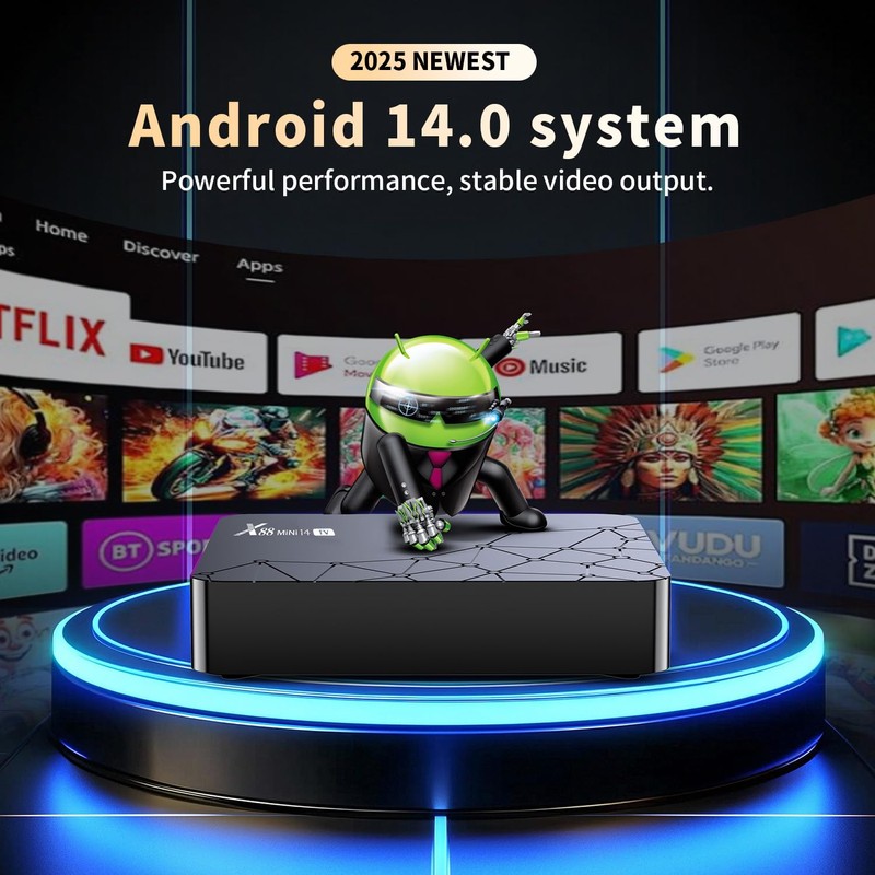 Android TV Box 14.0,Android Box 4K HDR10 2GB RAM 16GB