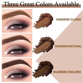 Sello De Cejas, EyeBrow Stamp Kit, Kit de Plantillas para Sellos Para Cejas Reutilizables, 10 Plantillas De Cejas, 2Pinceles Para Cejas, Lápiz de Sombra de LÍnea de Cabello de Larga Duración (Marrón Oscuro)