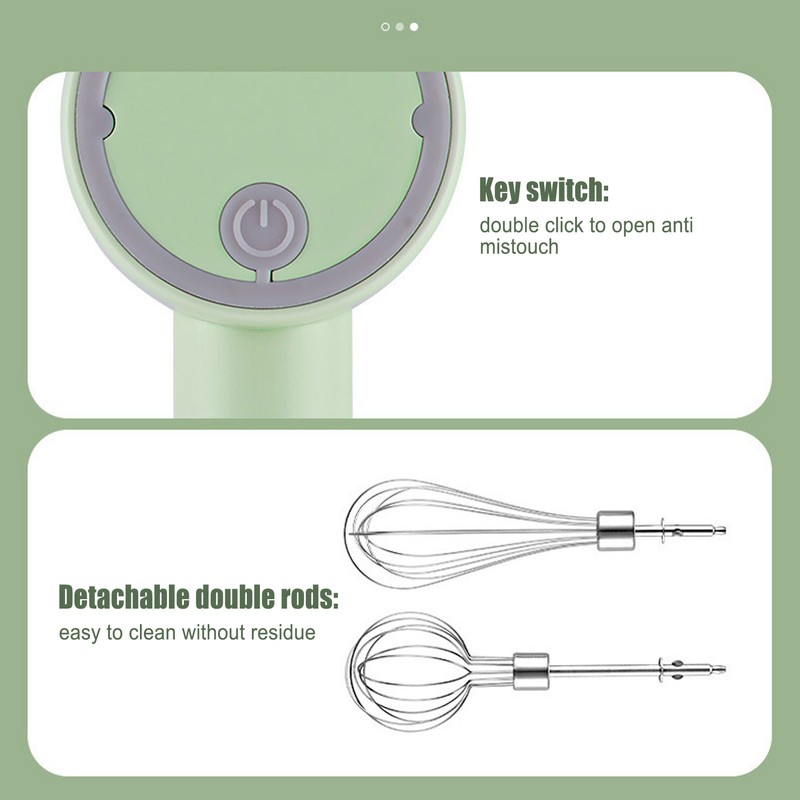 Electric Cordless Hand Mixer Small Household 3 Speed Changing Whisk
