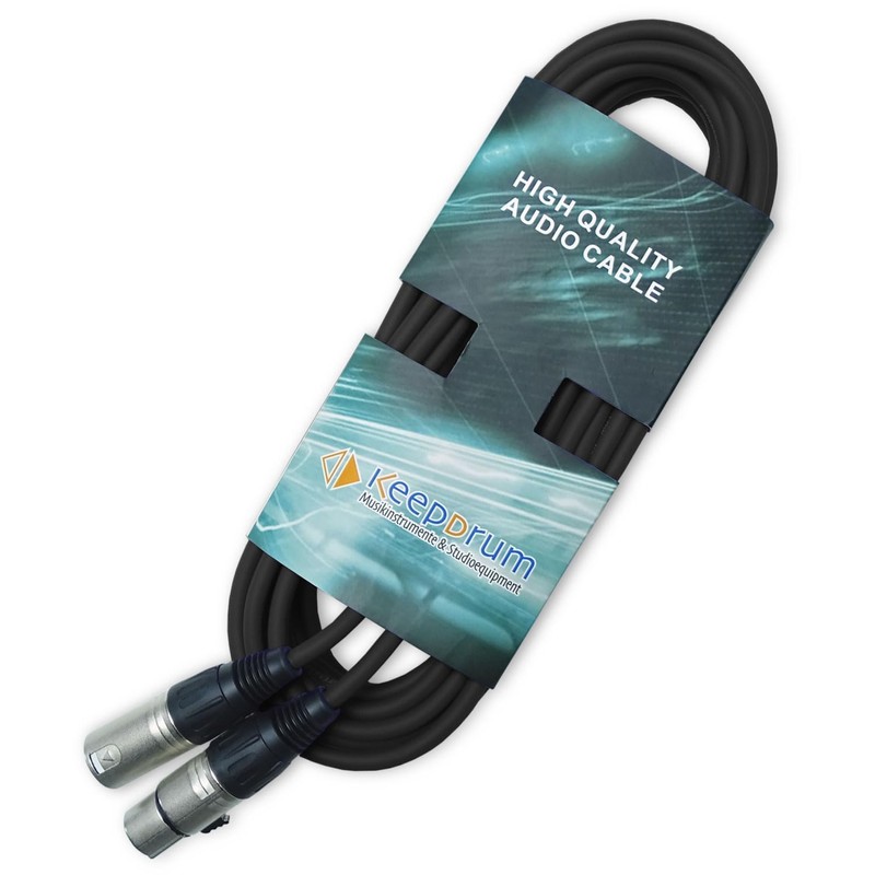keepdrum Microphone Cable XLR 3 Pin 6m Orange Purple Black