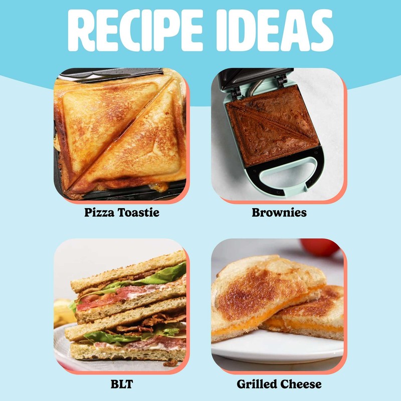 Tasty Mini Sandwich Maker, Makes Sandwiches, Paninis, Grilled Cheese, Desserts,