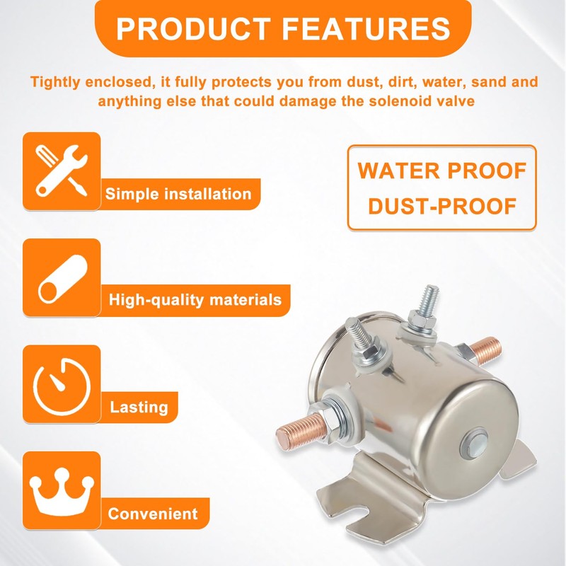 HUAREW Max 300A Continuous Duty Solenoid Relay 4-Terminal Nickel-Plating 12VDC