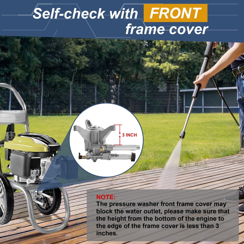 Tool Daily Vertical Pressure Washer Pump, Upgraded 7/8” Shaft Replacement