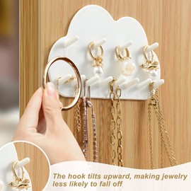 2PCS Cloud Shaped Hooks as Decorative Jewellery Stand for Wall Display