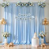 10x10 ft Blue Glitter Backdrop Curtain for Parties, Wrinkle Free