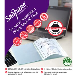 Snopake A5 Presentation Display Book 20 Pockets – Clear, Pack of 1