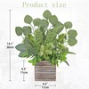 Hollyone Artificial Eucalyptus Plant in Rustic Wood Planter 14" Faux