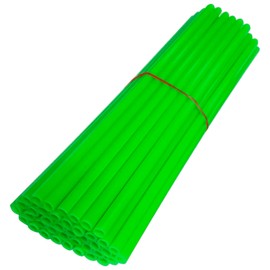 cyclingcolors 72x Spoke Skins Covers Bike Cycle MTB Wheel Rim 21" (235 mm) Shrouds Wraps Stroller Wheelchair Pit Dirt Bike (Green)