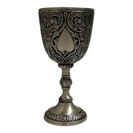 Morcomart Elegant Brass Wine Chalice Goblet - Handcrafted Vintage-Style Drinking Cup for Wine, Mead, and Beverages - 8oz Capacity